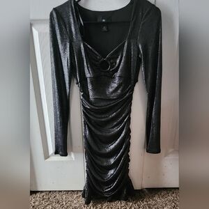 Elegant Black Long Sleeve Dress